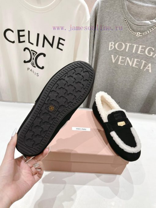 . MiuM * u/Miu * Miu 2024 Autumn/Winter Fashion Style Coin Driving Shoes with Mao Le Fu Shoeycg5b8ns - Image 10