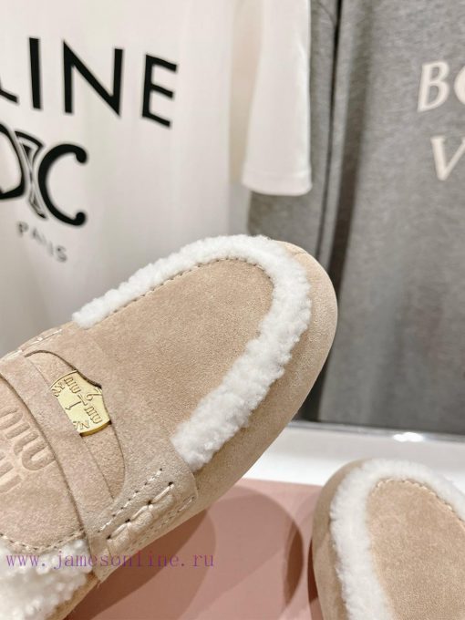 . MiuM * u/Miu * Miu 2024 Autumn/Winter Fashion Style Coin Driving Shoes with Mao Le Fu Shoeemg8nl2e - Image 8