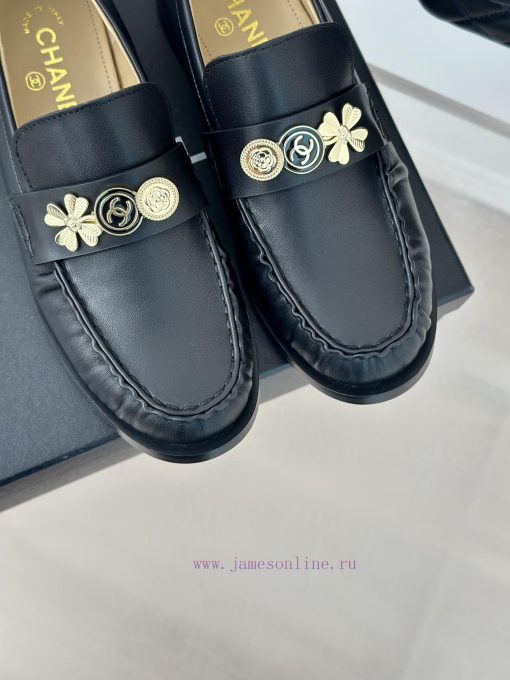 Chanel | Chanel Classic Double C GoldFour Leaf Clover Gold Coin Le Fu Shoes Single ShoesLe Fz9ehdqrd - Image 8