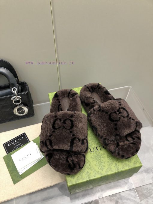 Gucci's new printed wool slippersImported A-class wool from Europe, consistent with the origpgsm1sua - Image 2