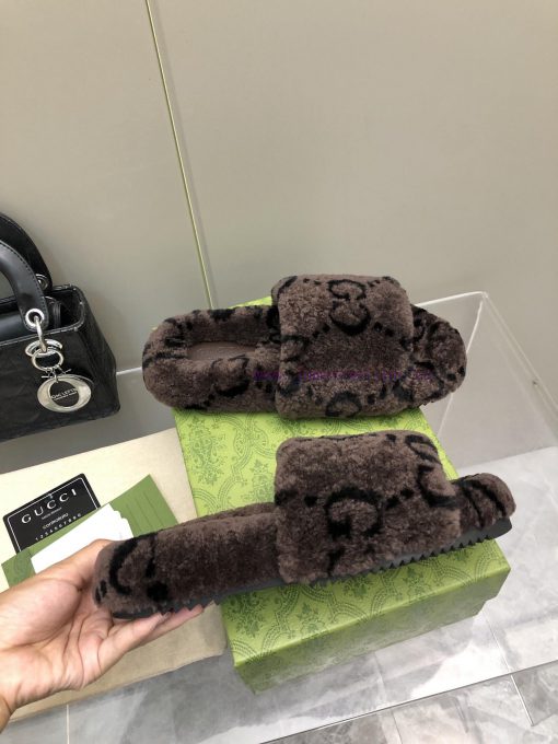 Gucci's new printed wool slippersImported A-class wool from Europe, consistent with the origpgsm1sua - Image 6