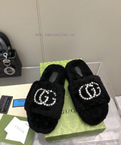 Gucci's new rhinestone wool slippersImported A-class wool from Europe, consistent with the ofww4odi0