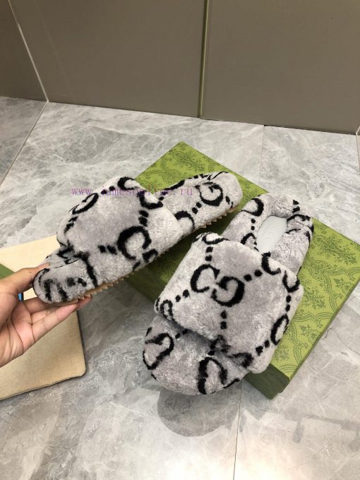 Gucci's new printed wool slippersImported A-class wool from Europe, consistent with the origfu11kh35 - Image 4