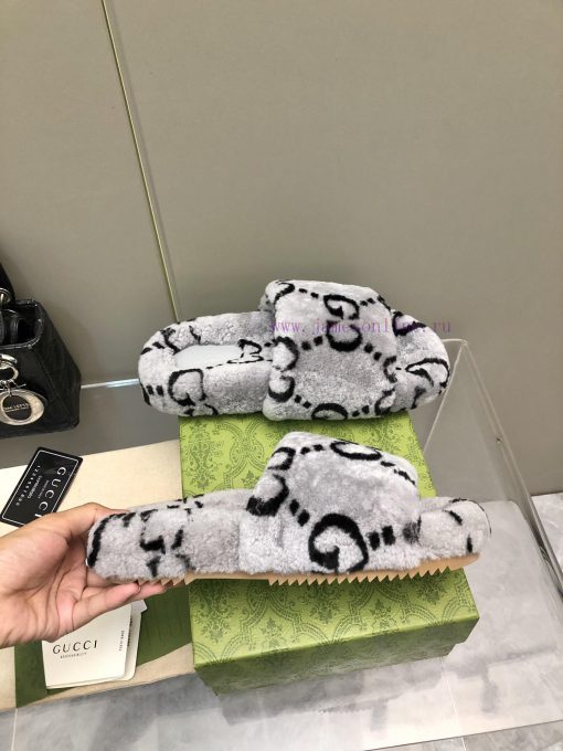 Gucci's new printed wool slippersImported A-class wool from Europe, consistent with the origfu11kh35 - Image 6