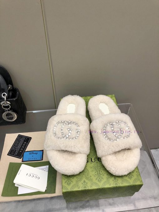 Gucci's new rhinestone wool slippersImported A-class wool from Europe, consistent with the o3jf2a4wf - Image 2