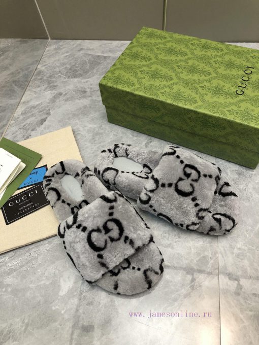 Gucci's new printed wool slippersImported A-class wool from Europe, consistent with the origfu11kh35 - Image 9