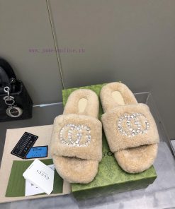 Gucci's new rhinestone wool slippersImported A-class wool from Europe, consistent with the oh8o29hrb