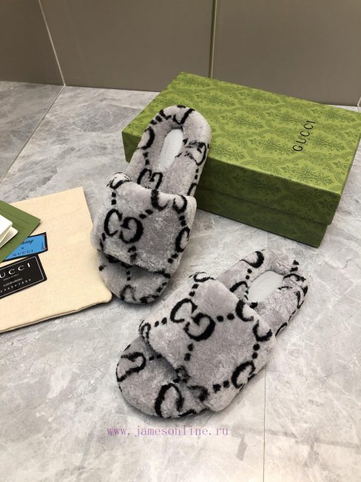 Gucci's new printed wool slippersImported A-class wool from Europe, consistent with the origfu11kh35 - Image 10