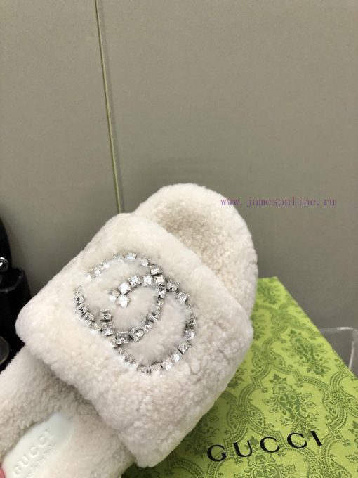 Gucci's new rhinestone wool slippersImported A-class wool from Europe, consistent with the o3jf2a4wf - Image 6