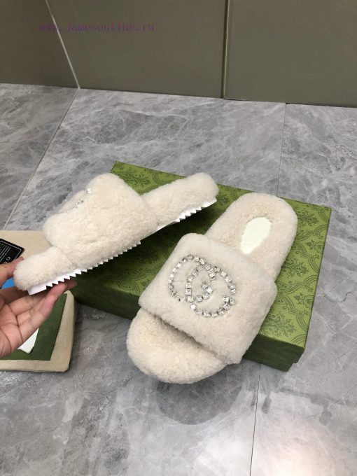 Gucci's new rhinestone wool slippersImported A-class wool from Europe, consistent with the o3jf2a4wf - Image 9