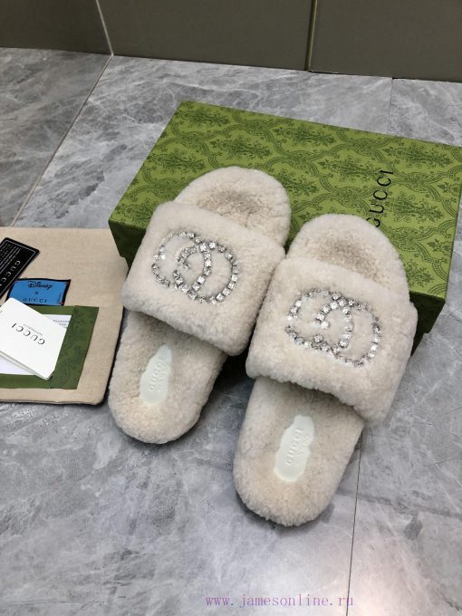 Gucci's new rhinestone wool slippersImported A-class wool from Europe, consistent with the o3jf2a4wf - Image 10
