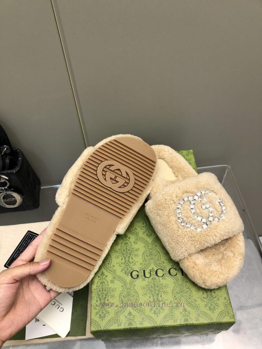 Gucci's new rhinestone wool slippersImported A-class wool from Europe, consistent with the oh8o29hrb - Image 8