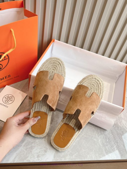 Top tierAima H Home 2024 Antigua Grass Weaving Slippers - Made of genuine leather with a lar4pmnz8uv - Image 6