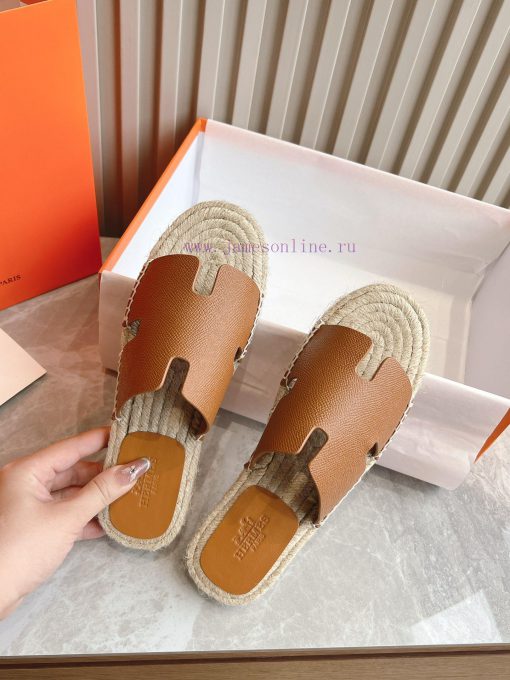 Top tierAima H Home 2024 Antigua Grass Weaving Slippers - Made of genuine leather with a larwavg9wy1 - Image 6