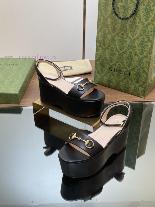 Gucci/Gucci2024 Summer New Product Waterproof Platform Saddle Buckle, Horse Hook Buckle Sandya7w4s20 - Image 2