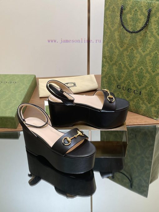 Gucci/Gucci2024 Summer New Product Waterproof Platform Saddle Buckle, Horse Hook Buckle Sandya7w4s20 - Image 3