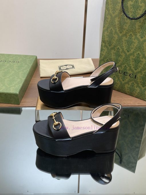 Gucci/Gucci2024 Summer New Product Waterproof Platform Saddle Buckle, Horse Hook Buckle Sandya7w4s20 - Image 4