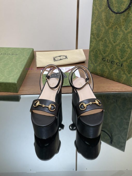 Gucci/Gucci2024 Summer New Product Waterproof Platform Saddle Buckle, Horse Hook Buckle Sandya7w4s20 - Image 5