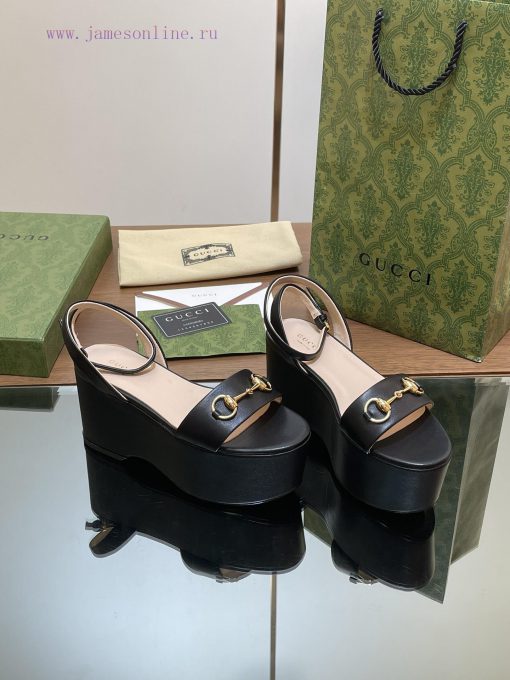 Gucci/Gucci2024 Summer New Product Waterproof Platform Saddle Buckle, Horse Hook Buckle Sandya7w4s20 - Image 7