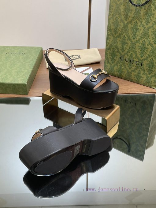 Gucci/Gucci2024 Summer New Product Waterproof Platform Saddle Buckle, Horse Hook Buckle Sandya7w4s20 - Image 10