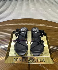 R ᴇɴᴇ C ᴀᴏᴠɪʟʟᴀ | 2024 ss Renee Jolla, RC Spring/Summer Collection, Square Heel Lace Flower 5n38dl2w