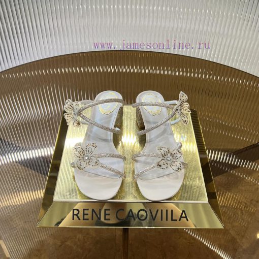 R ᴇɴᴇ C ᴀᴏᴠɪʟʟᴀ | 2024 ss Renee Jolla, RC Spring/Summer Collection, Square Heel Lace Flower lvsks03w