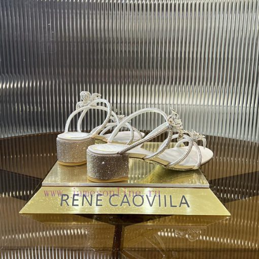 R ᴇɴᴇ C ᴀᴏᴠɪʟʟᴀ | 2024 ss Renee Jolla, RC Spring/Summer Collection, Square Heel Lace Flower lvsks03w - Image 4