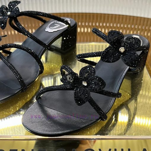 R ᴇɴᴇ C ᴀᴏᴠɪʟʟᴀ | 2024 ss Renee Jolla, RC Spring/Summer Collection, Square Heel Lace Flower 5n38dl2w - Image 9