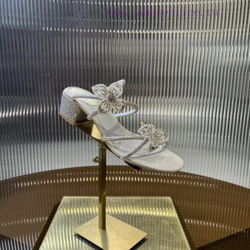 R ᴇɴᴇ C ᴀᴏᴠɪʟʟᴀ | 2024 ss Renee Jolla, RC Spring/Summer Collection, Square Heel Lace Flower lvsks03w - Image 8