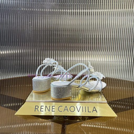 R ᴇɴᴇ C ᴀᴏᴠɪʟʟᴀ | 2024 ss Renee Jolla, RC Spring/Summer Collection, Square Heel Lace Flower fwgx9zat - Image 4