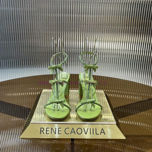 Top version ️R ᴇɴᴇ C ᴀᴏᴠɪʟʟᴀ | 2024s 𝐒 RC Classic Bow High Heel Sandals, Colorful Crystal Boctlf2dry - Image 2