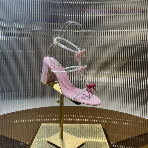 Top version ️R ᴇɴᴇ C ᴀᴏᴠɪʟʟᴀ | 2024s 𝐒 RC Classic Bow High Heel Sandals, Colorful Crystal Boyiohijee - Image 8