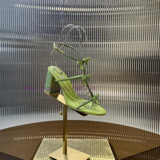 Top version ️R ᴇɴᴇ C ᴀᴏᴠɪʟʟᴀ | 2024s 𝐒 RC Classic Bow High Heel Sandals, Colorful Crystal Boctlf2dry - Image 8