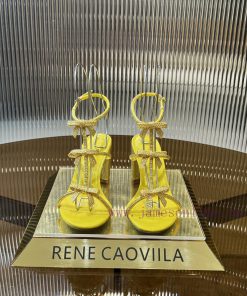 Top version ️R ᴇɴᴇ C ᴀᴏᴠɪʟʟᴀ | 2024s 𝐒 RC Classic Bow High Heel Sandals, Colorful Crystal Bobj317uht