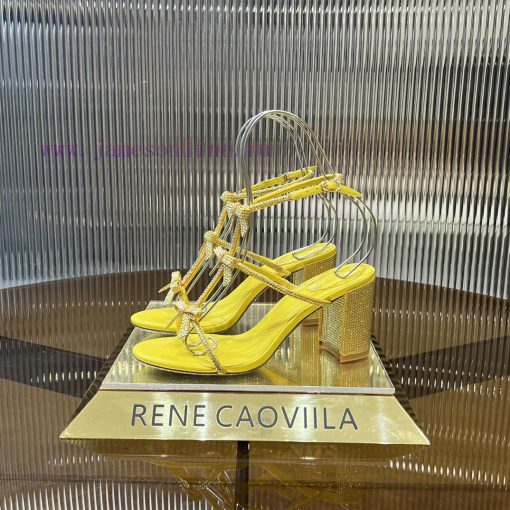 Top version ️R ᴇɴᴇ C ᴀᴏᴠɪʟʟᴀ | 2024s 𝐒 RC Classic Bow High Heel Sandals, Colorful Crystal Bobj317uht - Image 3