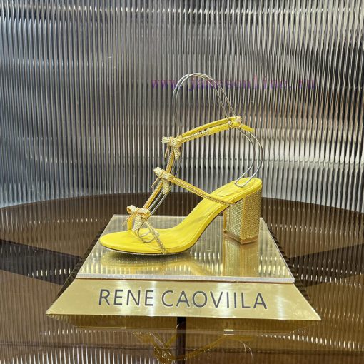 Top version ️R ᴇɴᴇ C ᴀᴏᴠɪʟʟᴀ | 2024s 𝐒 RC Classic Bow High Heel Sandals, Colorful Crystal Bobj317uht - Image 5