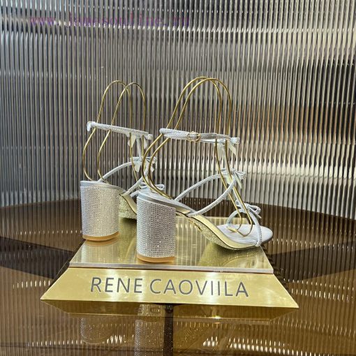 Top version ️R ᴇɴᴇ C ᴀᴏᴠɪʟʟᴀ | 2024s 𝐒 RC Classic Bow High Heel Sandals, Colorful Crystal Bos33uv46v - Image 4