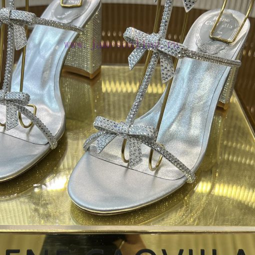 Top version ️R ᴇɴᴇ C ᴀᴏᴠɪʟʟᴀ | 2024s 𝐒 RC Classic Bow High Heel Sandals, Colorful Crystal Bos33uv46v - Image 9