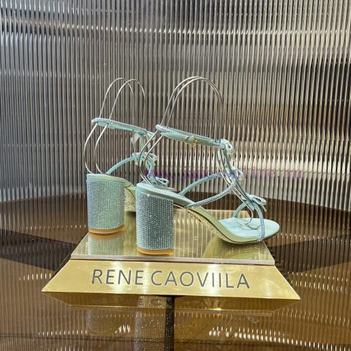Top version ️R ᴇɴᴇ C ᴀᴏᴠɪʟʟᴀ | 2024s 𝐒 RC Classic Bow High Heel Sandals, Colorful Crystal Boiru806d5 - Image 4