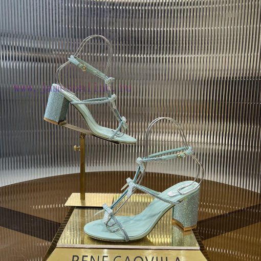 Top version ️R ᴇɴᴇ C ᴀᴏᴠɪʟʟᴀ | 2024s 𝐒 RC Classic Bow High Heel Sandals, Colorful Crystal Boiru806d5 - Image 6