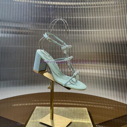 Top version ️R ᴇɴᴇ C ᴀᴏᴠɪʟʟᴀ | 2024s 𝐒 RC Classic Bow High Heel Sandals, Colorful Crystal Boiru806d5 - Image 8