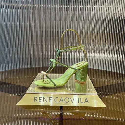 Top version ️R ᴇɴᴇ C ᴀᴏᴠɪʟʟᴀ | 2024s 𝐒 RC Classic Bow High Heel Sandals, Colorful Crystal Bovi8hxam3 - Image 5