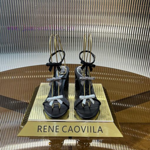 Top version ️R ᴇɴᴇ C ᴀᴏᴠɪʟʟᴀ | 2024s 𝐒 RC Classic Bow High Heel Sandals, Colorful Crystal Bog1n8w4yy