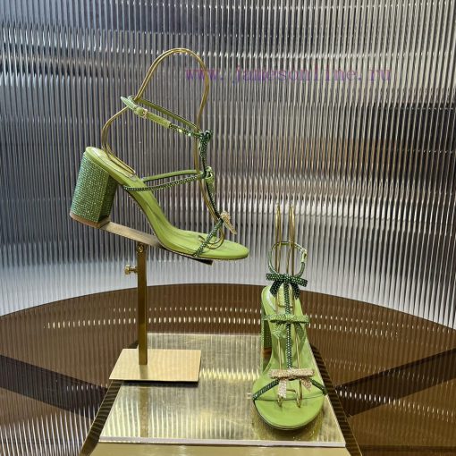 Top version ️R ᴇɴᴇ C ᴀᴏᴠɪʟʟᴀ | 2024s 𝐒 RC Classic Bow High Heel Sandals, Colorful Crystal Bovi8hxam3 - Image 7
