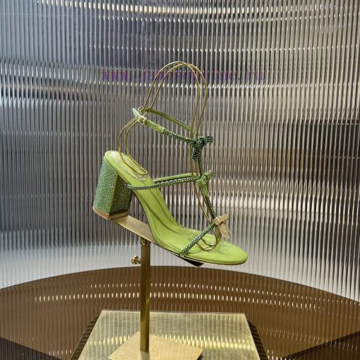 Top version ️R ᴇɴᴇ C ᴀᴏᴠɪʟʟᴀ | 2024s 𝐒 RC Classic Bow High Heel Sandals, Colorful Crystal Bovi8hxam3 - Image 8