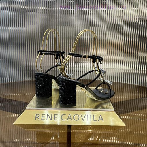 Top version ️R ᴇɴᴇ C ᴀᴏᴠɪʟʟᴀ | 2024s 𝐒 RC Classic Bow High Heel Sandals, Colorful Crystal Bog1n8w4yy - Image 4