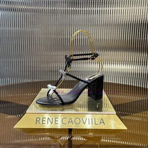 Top version ️R ᴇɴᴇ C ᴀᴏᴠɪʟʟᴀ | 2024s 𝐒 RC Classic Bow High Heel Sandals, Colorful Crystal Bog1n8w4yy - Image 5