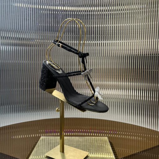 Top version ️R ᴇɴᴇ C ᴀᴏᴠɪʟʟᴀ | 2024s 𝐒 RC Classic Bow High Heel Sandals, Colorful Crystal Bog1n8w4yy - Image 8