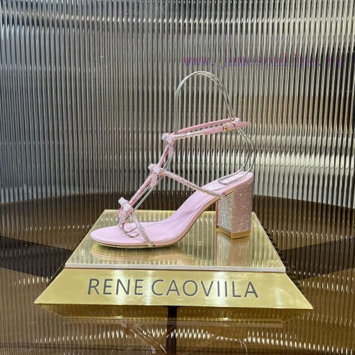 Top version ️R ᴇɴᴇ C ᴀᴏᴠɪʟʟᴀ | 2024s 𝐒 RC Classic Bow High Heel Sandals, Colorful Crystal Bohtaau02l - Image 5