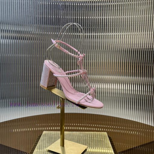 Top version ️R ᴇɴᴇ C ᴀᴏᴠɪʟʟᴀ | 2024s 𝐒 RC Classic Bow High Heel Sandals, Colorful Crystal Bohtaau02l - Image 8